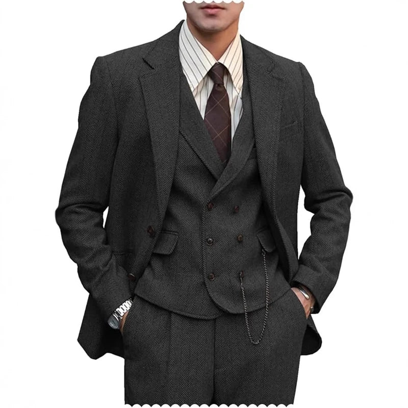 Men’s Tweed Three-Piece Suit | Classic Gents