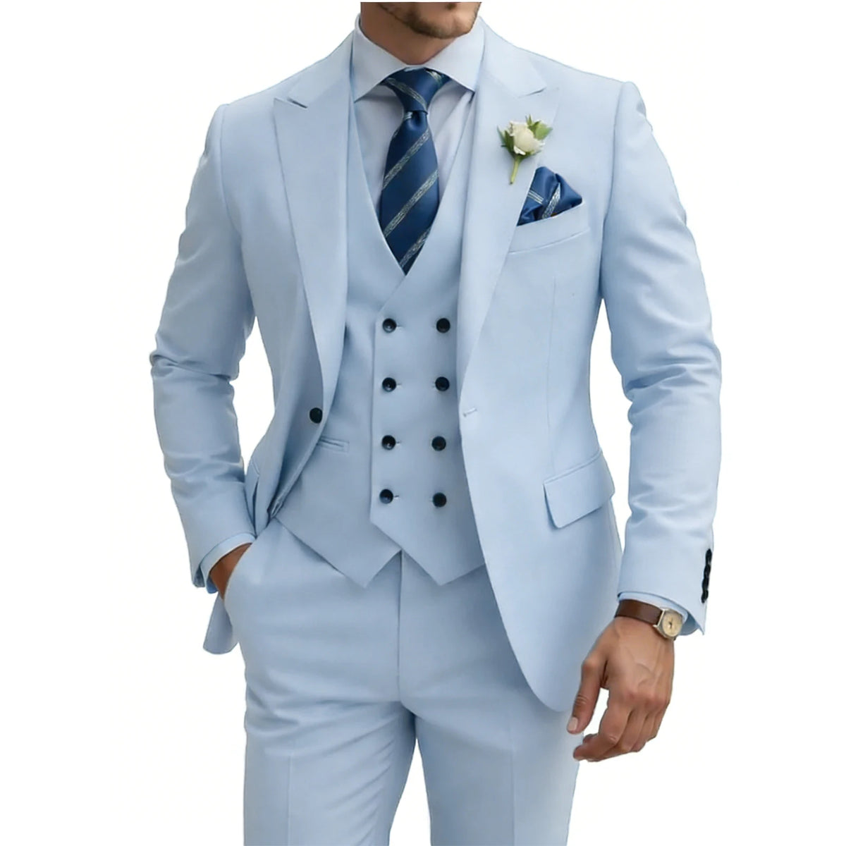Men’s Slim-Fit Three-Piece Formal Suit | Classic Gents