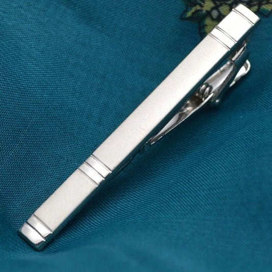 Polished Silver Tone Tie Clip | Classic Gents