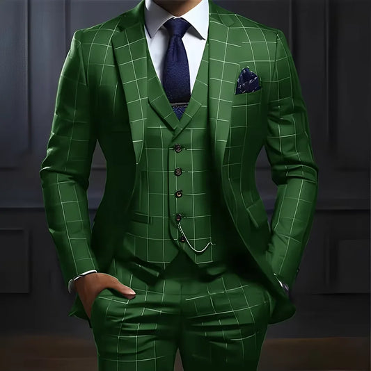 Navy Plaid Three-Piece Suit — product image 2
