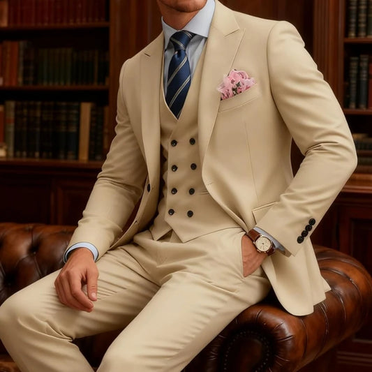 Men’s Slim-Fit Three-Piece Formal Suit | Classic Gents