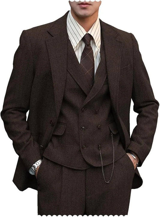 Men’s Tweed Three-Piece Suit | Classic Gents