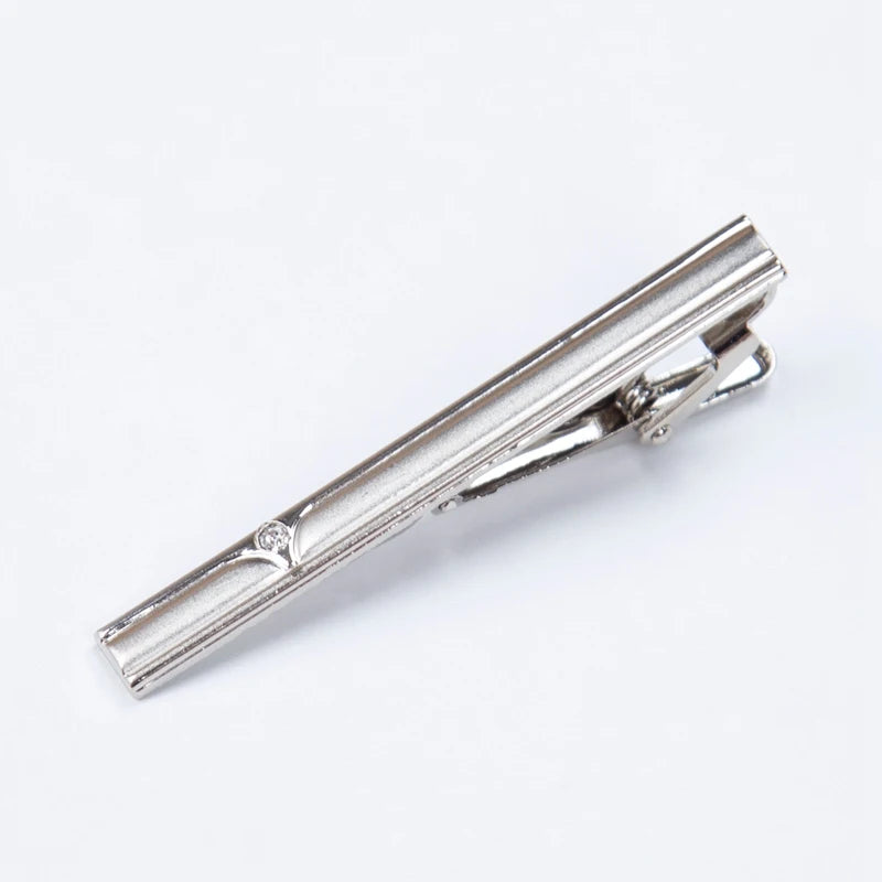 Patterned Silver Tone Tie Clip | Classic Gents