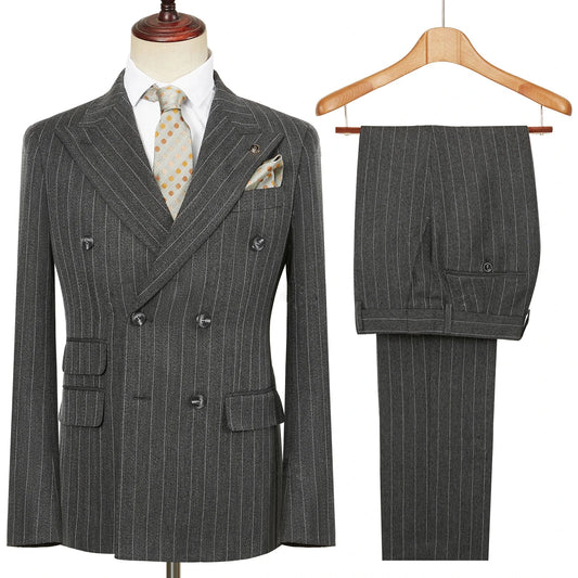 Striped Double-Breasted Two-Piece Suit — product image 1