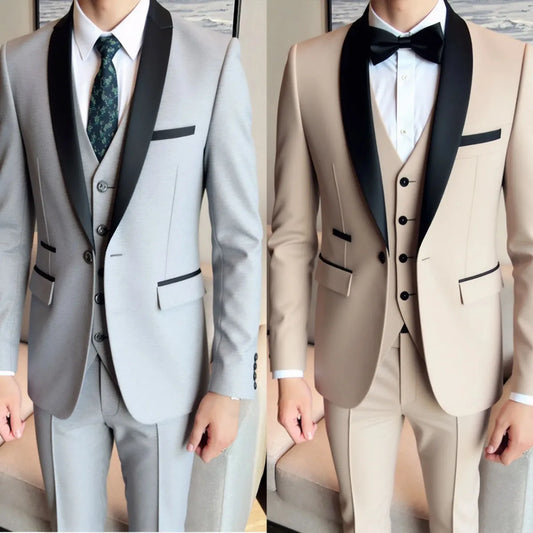 Classic Beige Three-Piece Business Suit | Classic Gents