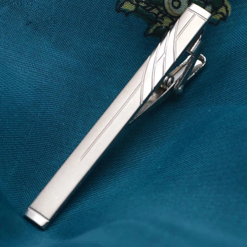 Polished Silver Tone Tie Clip | Classic Gents
