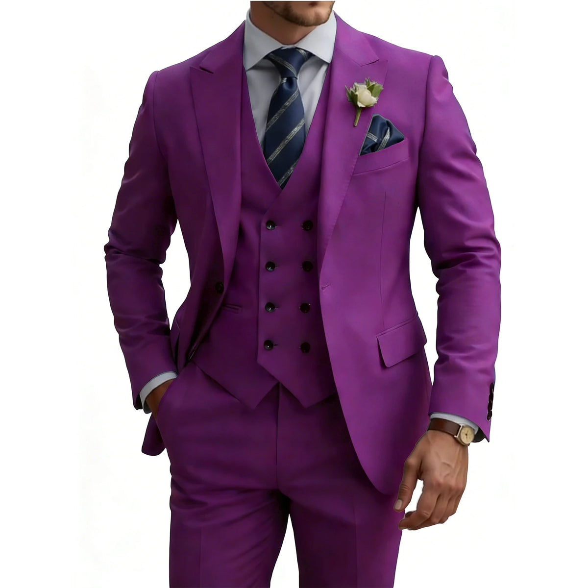 Men’s Slim-Fit Three-Piece Formal Suit | Classic Gents