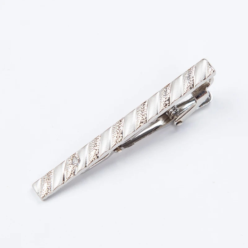 Patterned Silver Tone Tie Clip | Classic Gents
