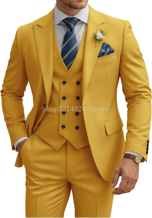 Classic Double-Breasted Three-Piece Business Suit | Classic Gents