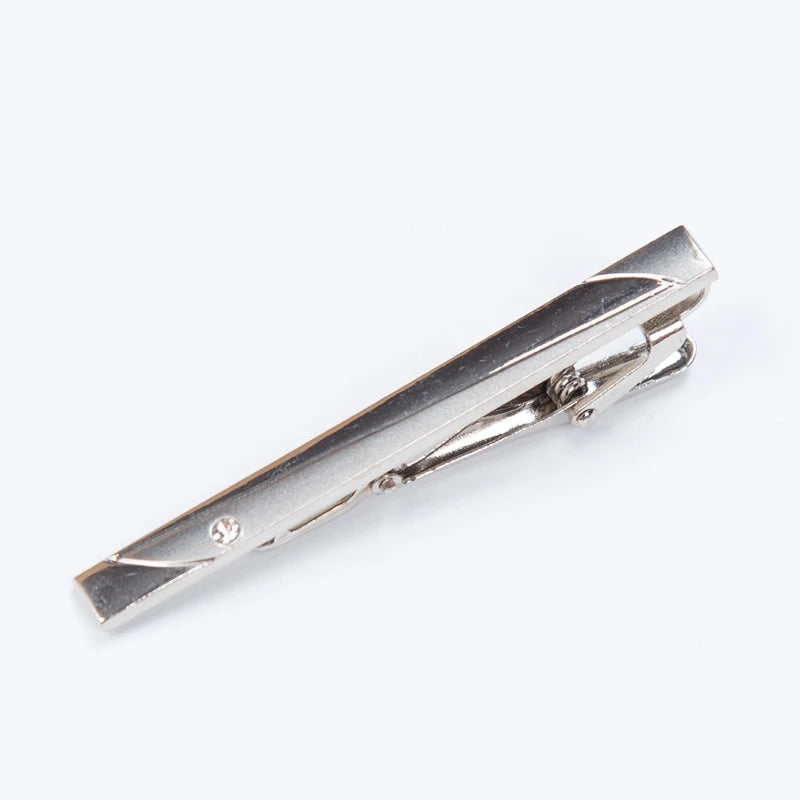 Patterned Silver Tone Tie Clip | Classic Gents