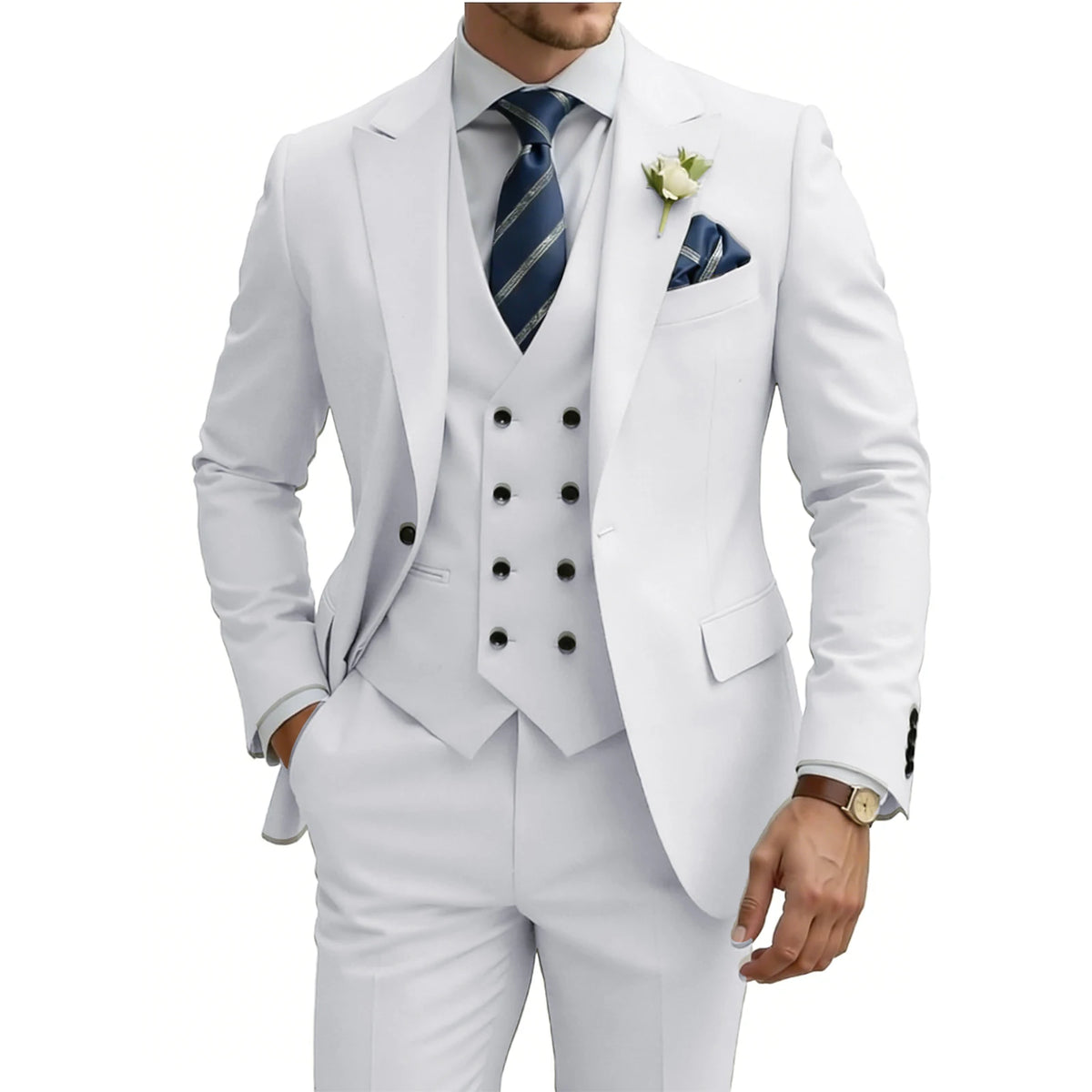 Men’s Slim-Fit Three-Piece Formal Suit | Classic Gents