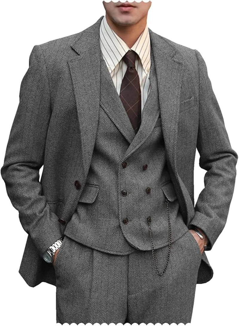 Men’s Tweed Three-Piece Suit | Classic Gents