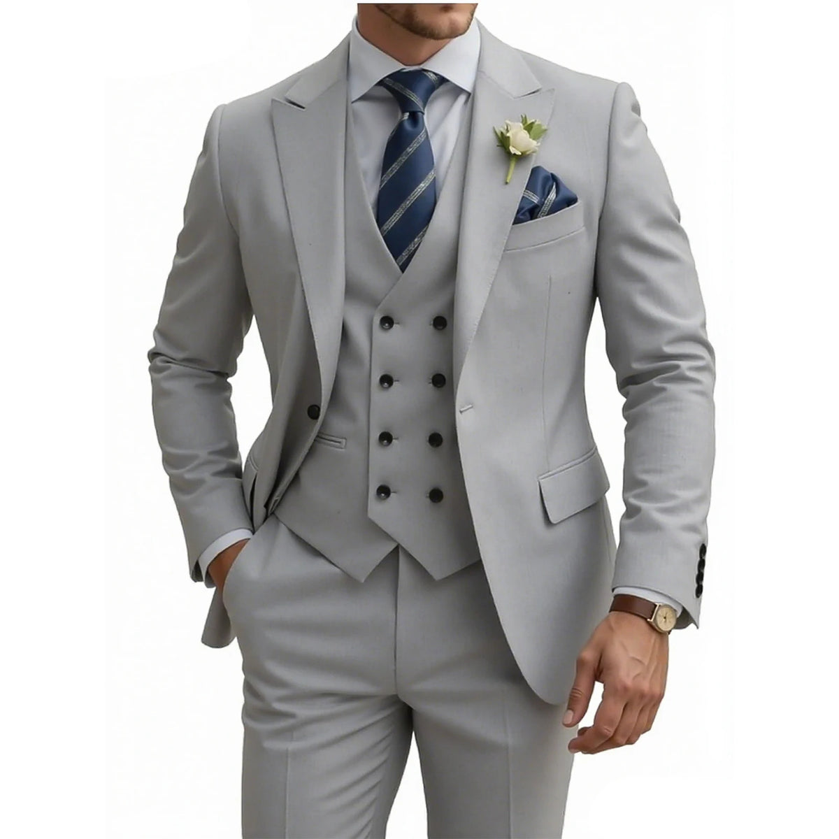 Men’s Slim-Fit Three-Piece Formal Suit | Classic Gents