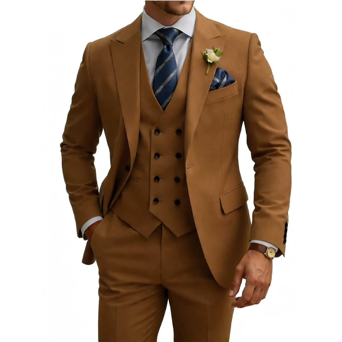 Men’s Slim-Fit Three-Piece Formal Suit | Classic Gents