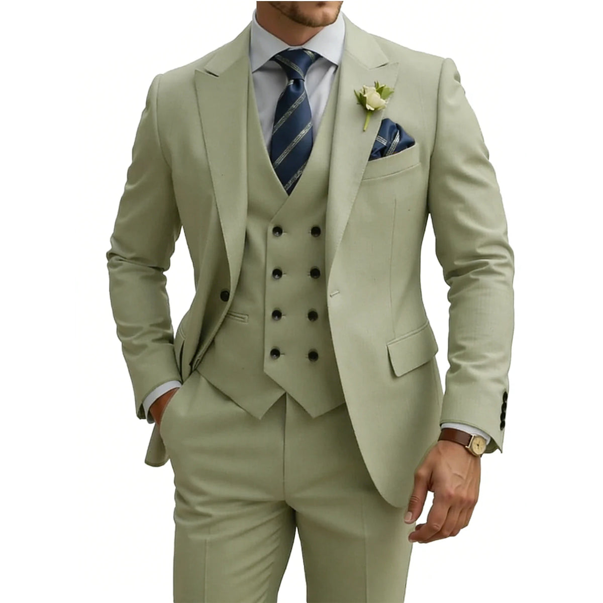Men’s Slim-Fit Three-Piece Formal Suit | Classic Gents