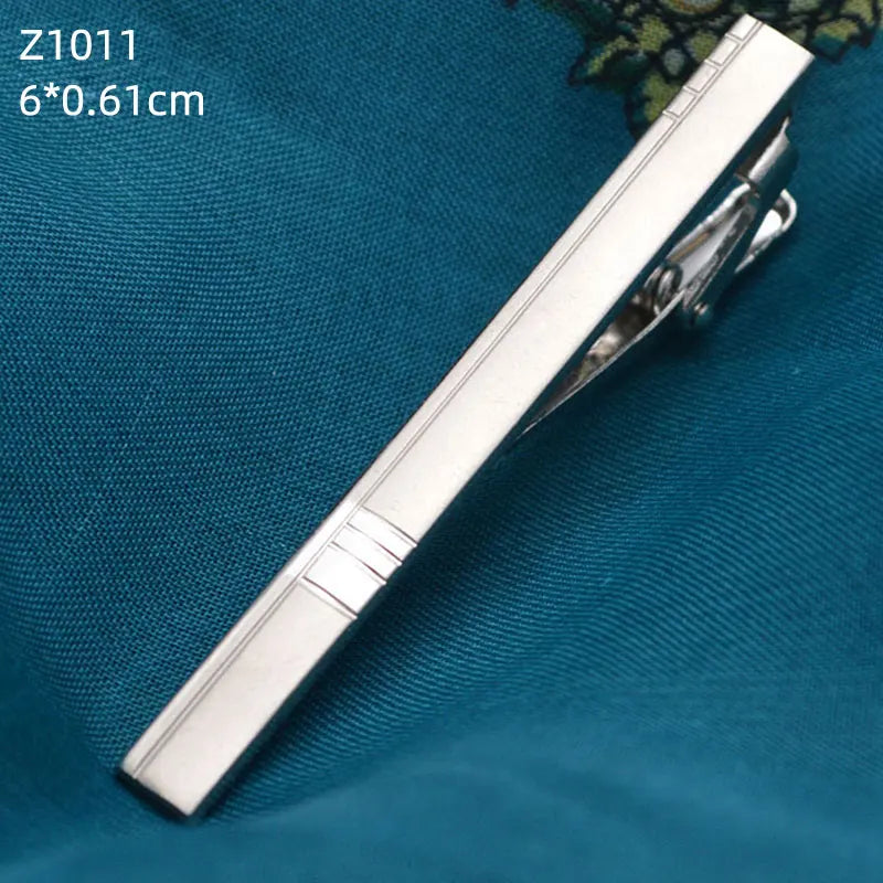 Polished Silver Tone Tie Clip | Classic Gents