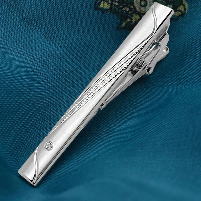 Polished Silver Tone Tie Clip | Classic Gents