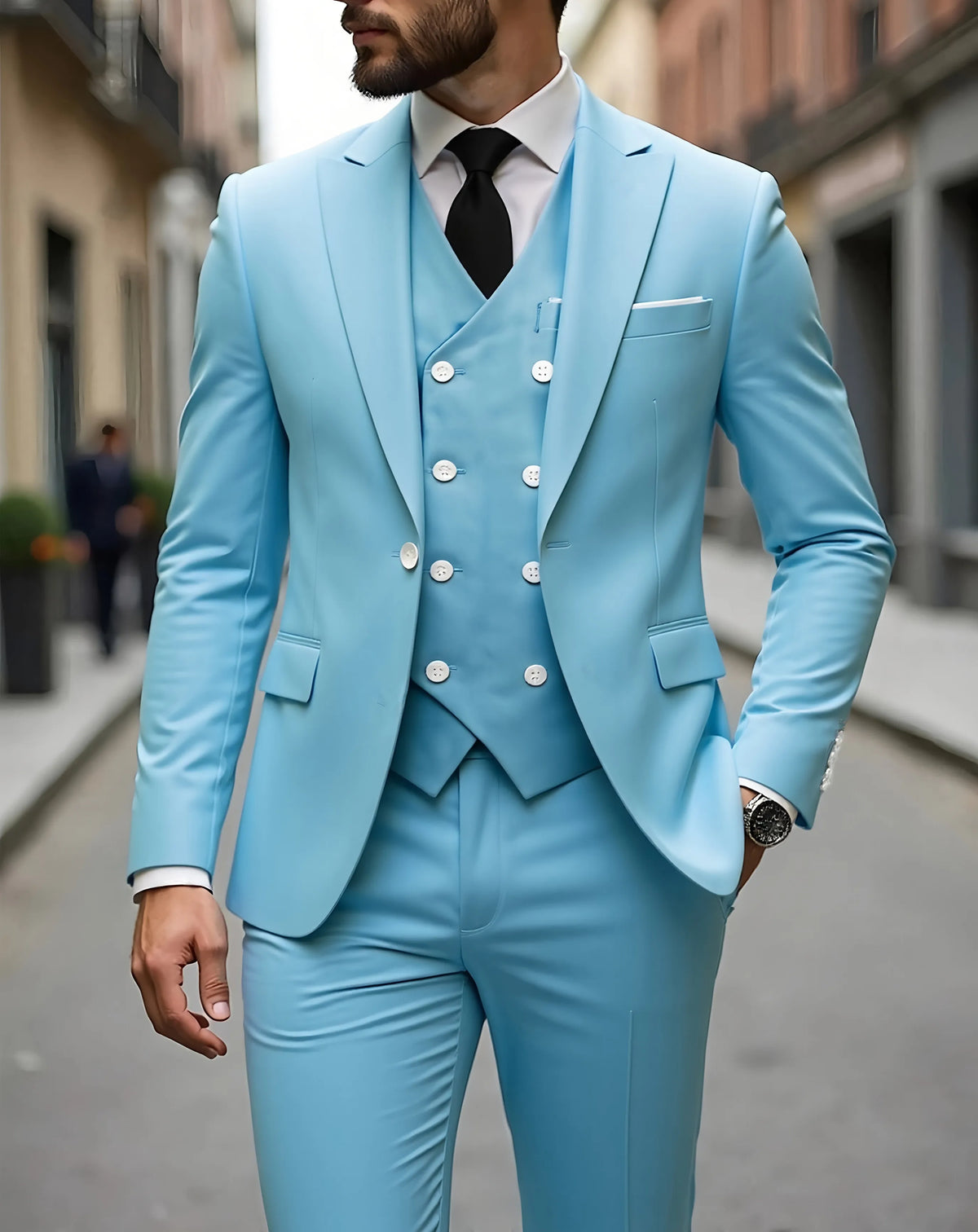 Slim-Fit Notched-Lapel Three-Piece Suit — product image 14
