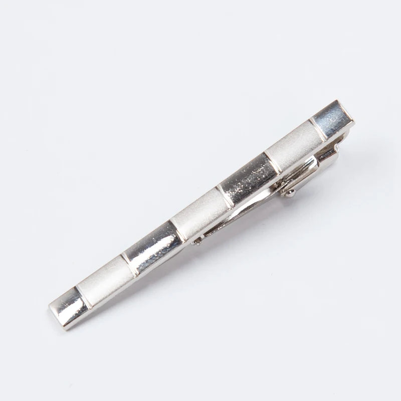 Patterned Silver Tone Tie Clip | Classic Gents
