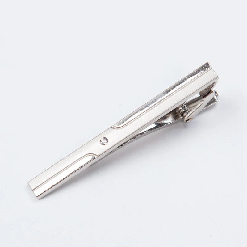 Patterned Silver Tone Tie Clip | Classic Gents
