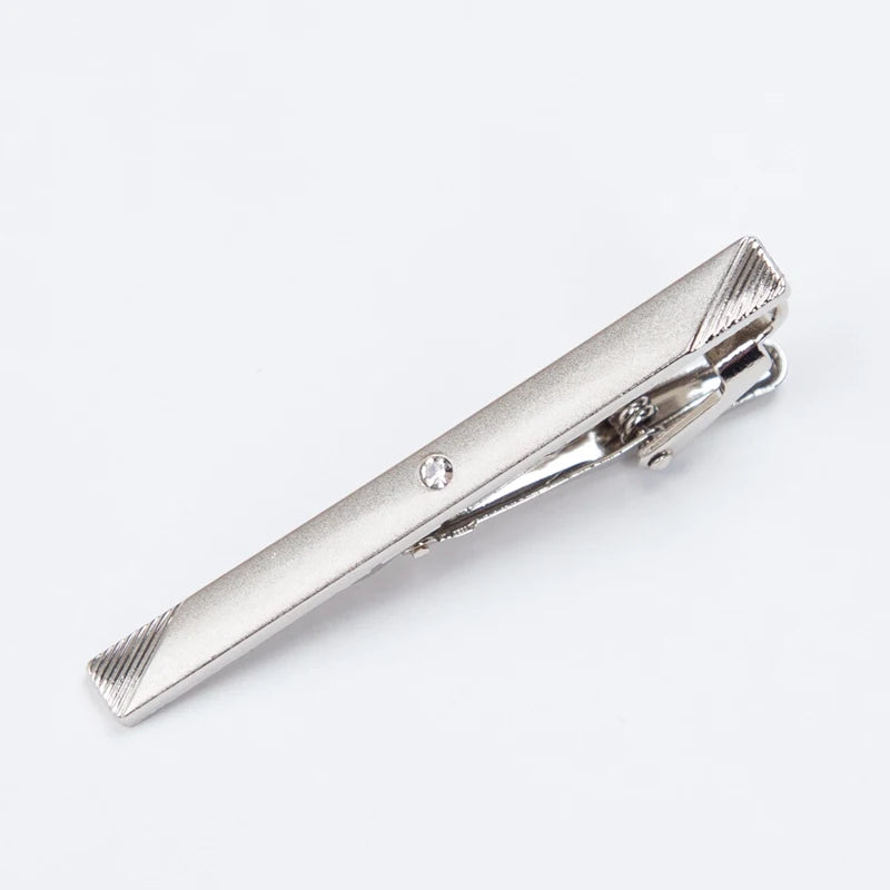 Patterned Silver Tone Tie Clip | Classic Gents