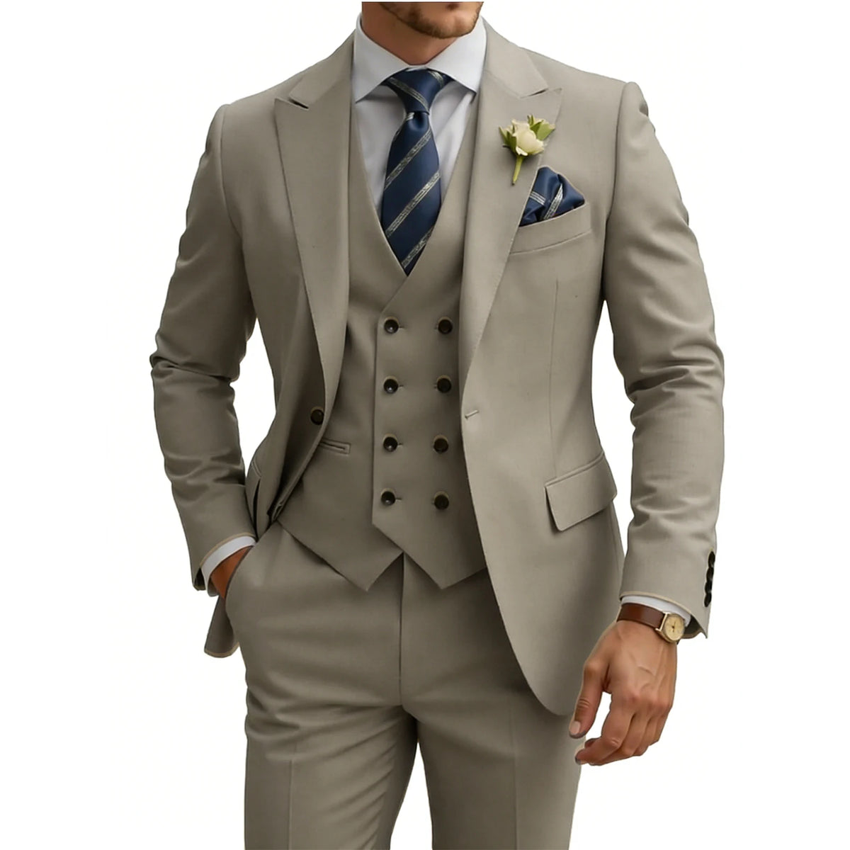 Men’s Slim-Fit Three-Piece Formal Suit | Classic Gents