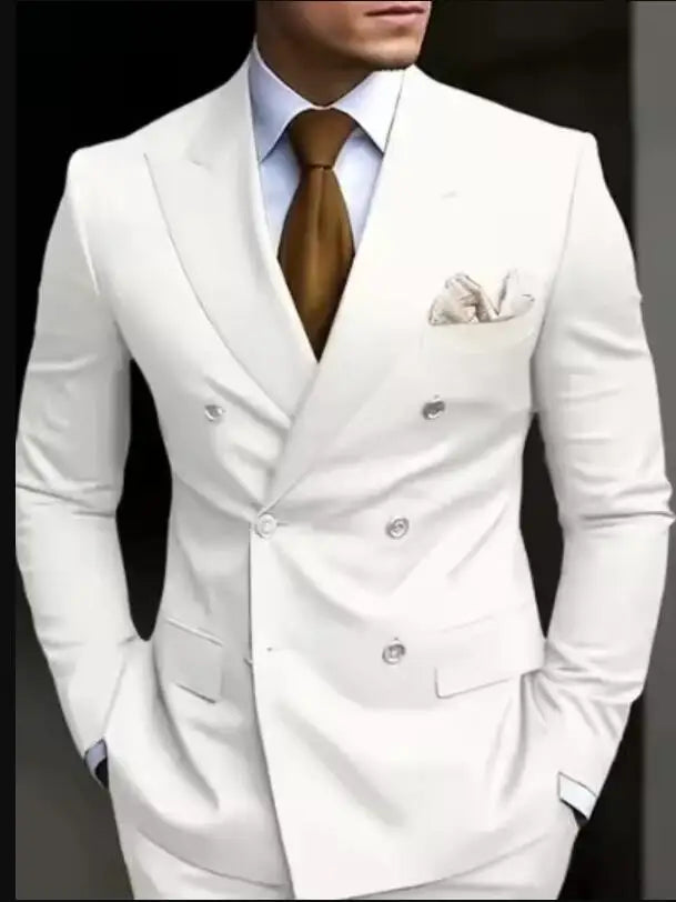 Bespoke Brown Double-Breasted Two-Piece Business Suit | Classic Gents