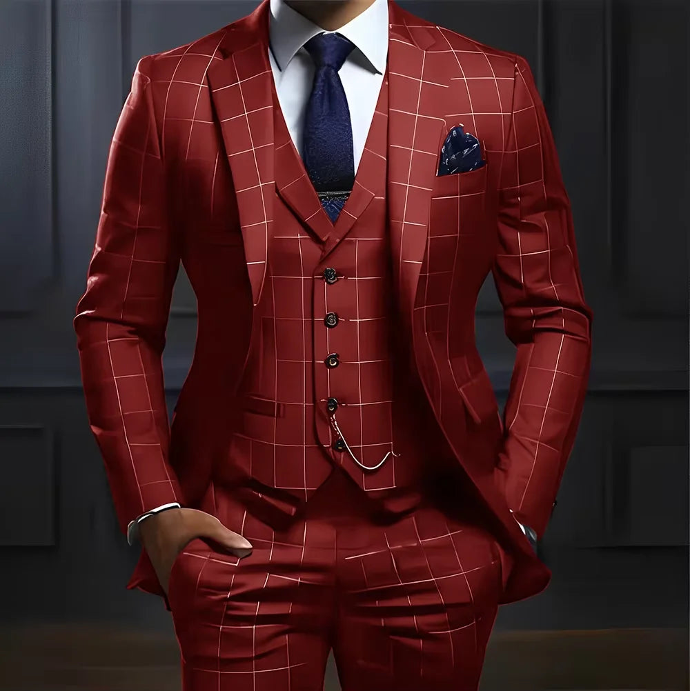 Navy Plaid Three-Piece Suit — product image 5