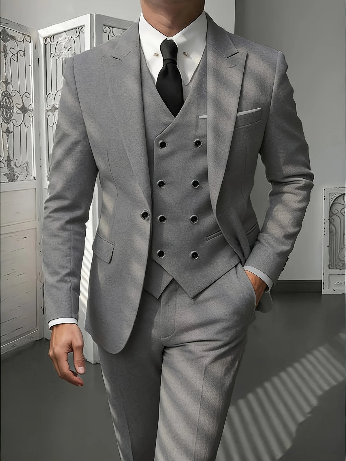 Slim-Fit Notched-Lapel Three-Piece Suit — product image 13