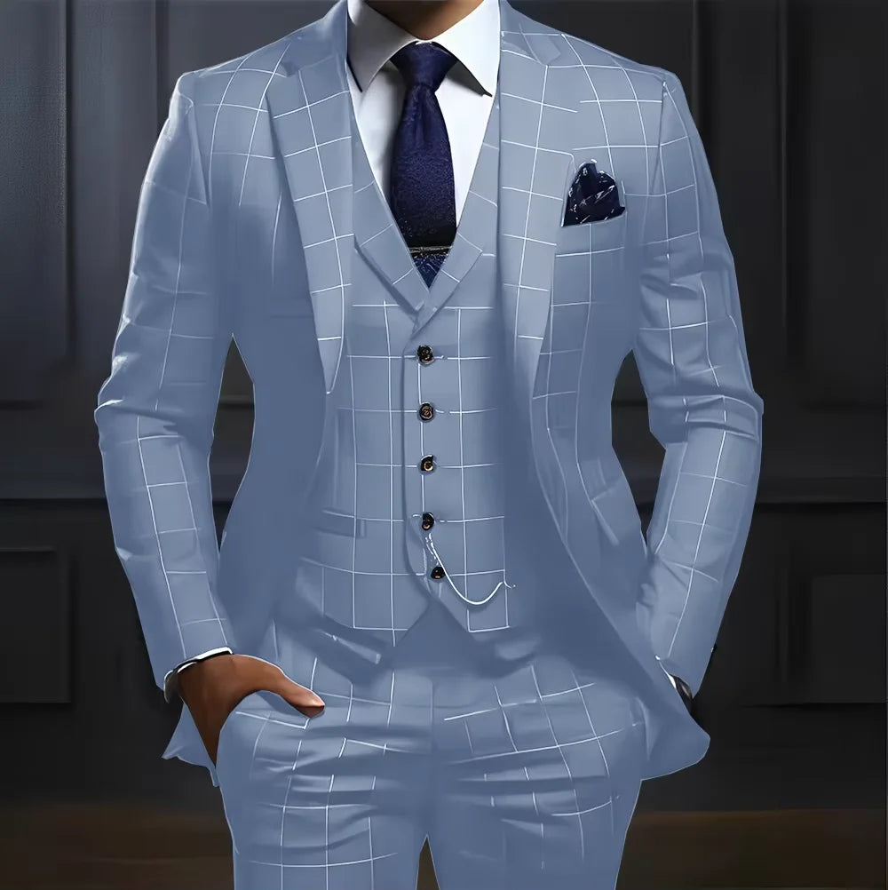 Navy Plaid Three-Piece Suit — product image 4
