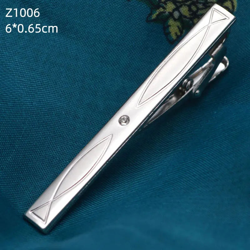 Polished Silver Tone Tie Clip | Classic Gents