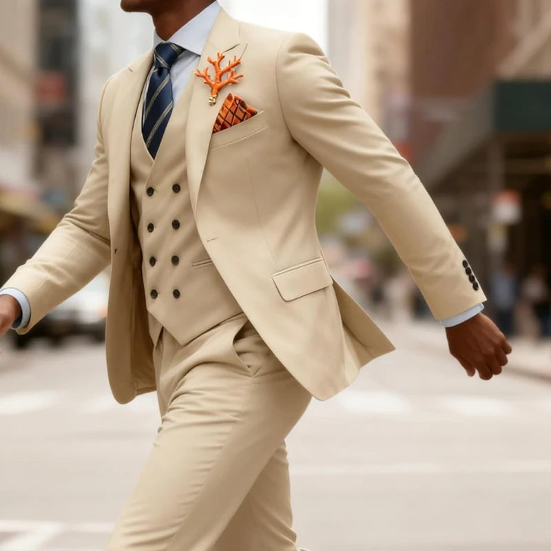 Men’s Slim-Fit Three-Piece Formal Suit | Classic Gents