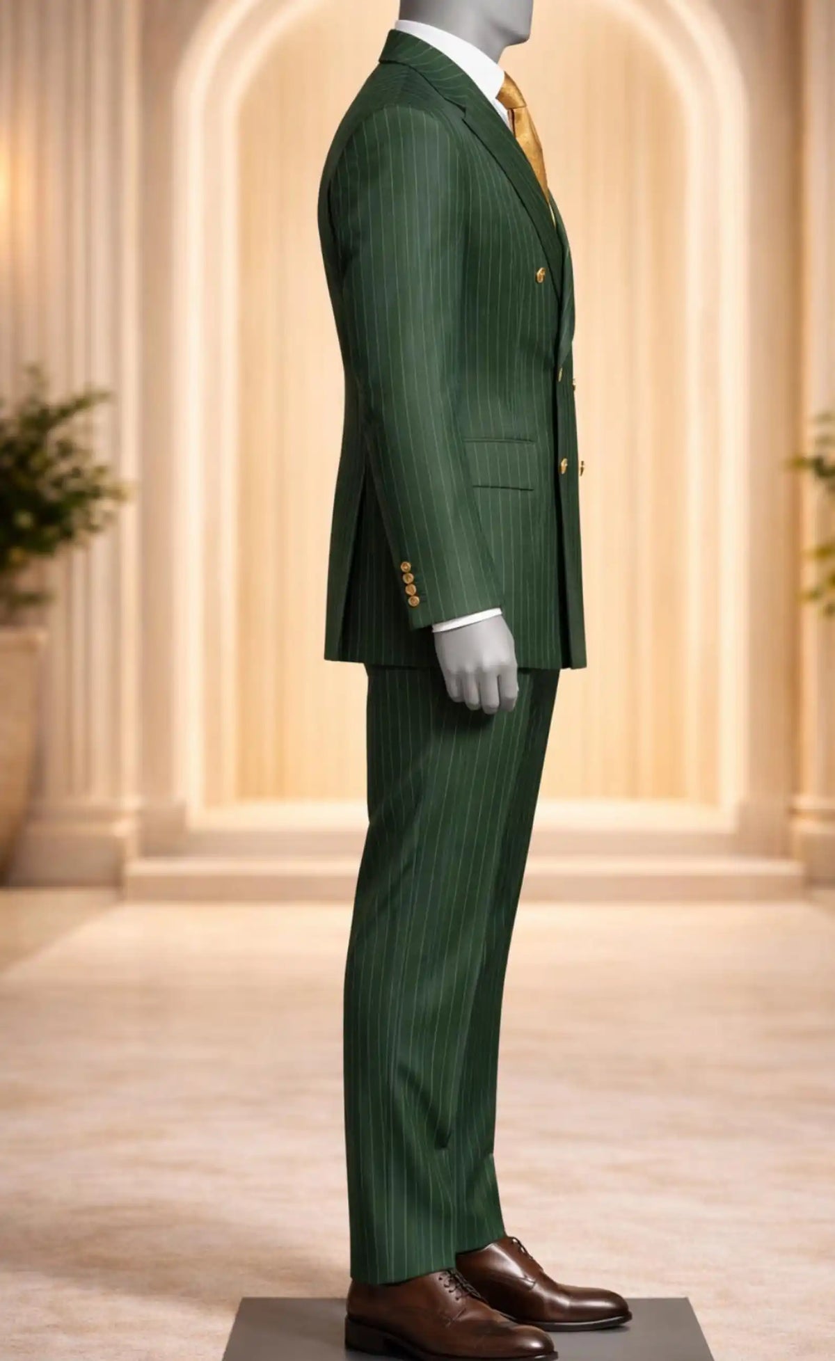 Dark Green Pinstripe Suit — product image 3