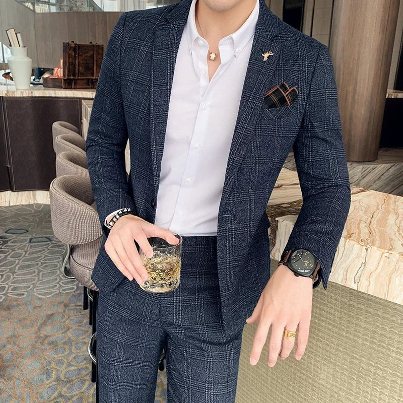 Men’s Tailored Two-Piece Business Suit | Classic Gents