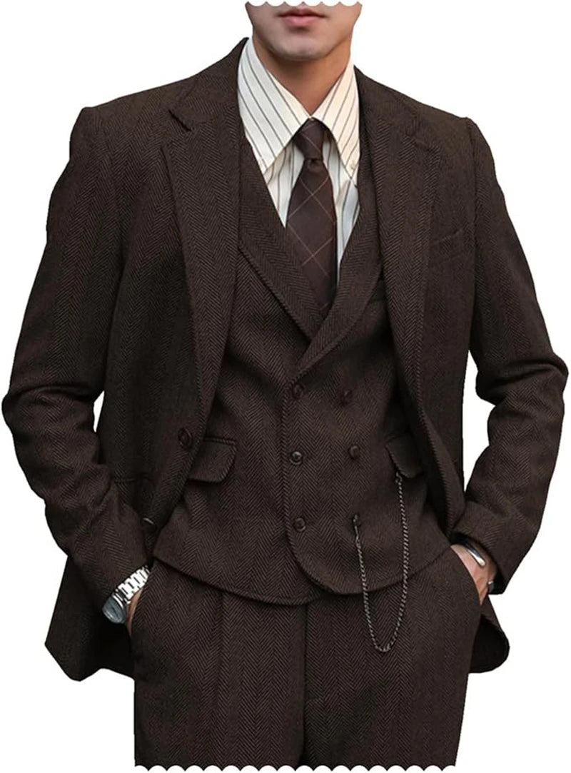 Men’s Tweed Three-Piece Suit | Classic Gents