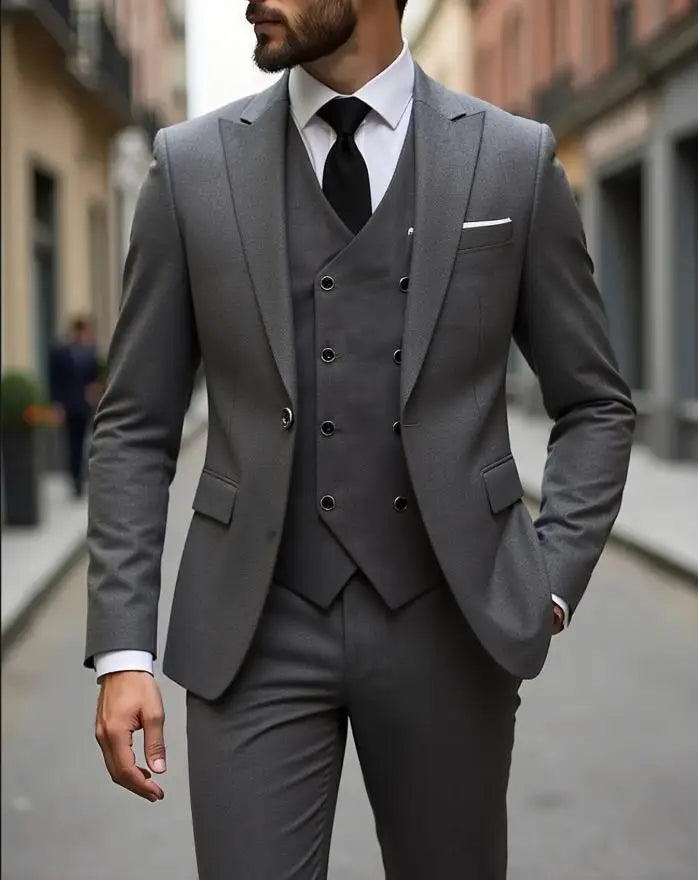 Slim-Fit Notched-Lapel Three-Piece Suit — product image 15