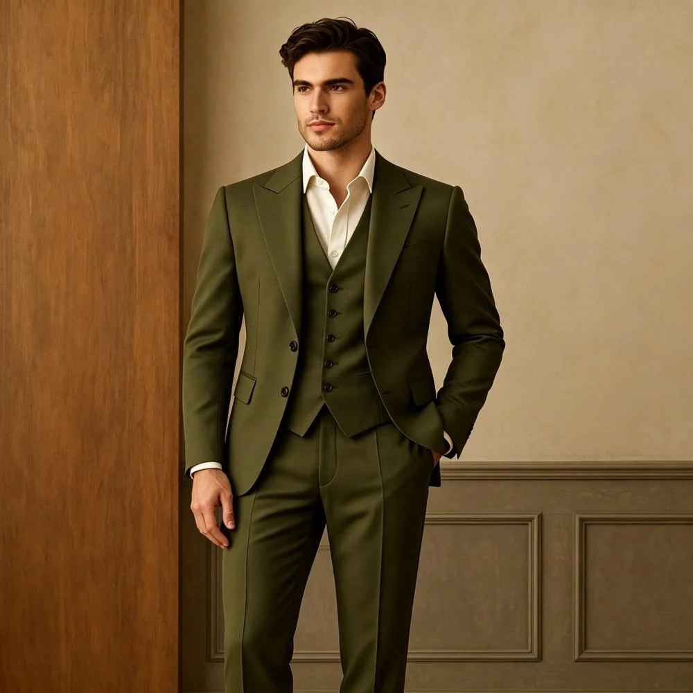 Olive Three-Piece Suit — product image 1