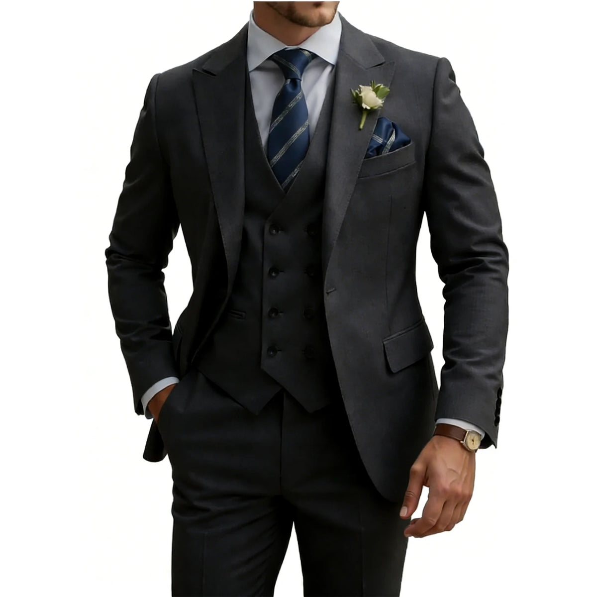 Men’s Slim-Fit Three-Piece Formal Suit | Classic Gents