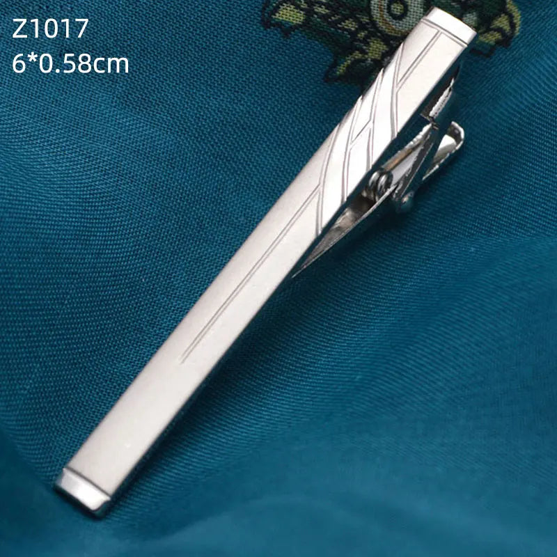 Polished Silver Tone Tie Clip | Classic Gents