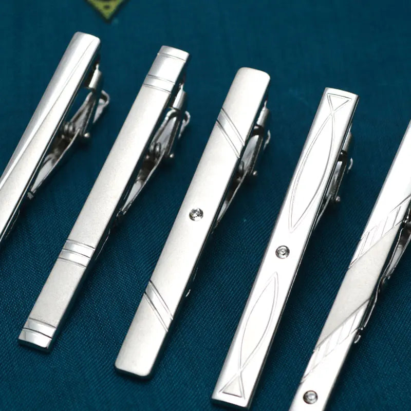 Polished Silver Tone Tie Clip | Classic Gents