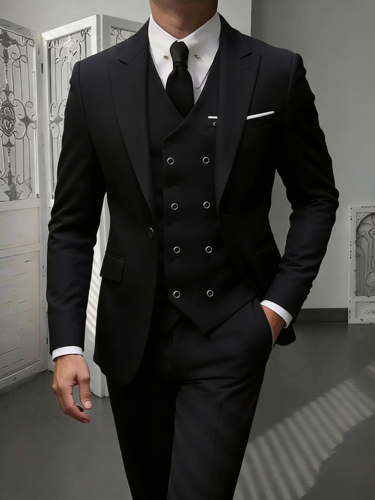 Slim-Fit Notched-Lapel Three-Piece Suit — product image 17