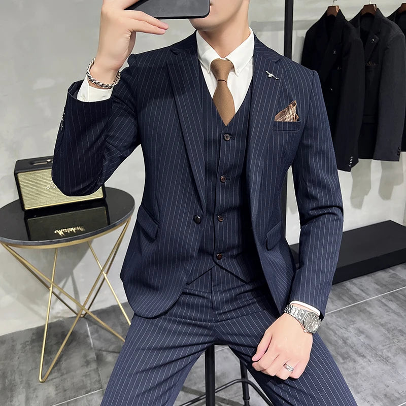 Classic Beige Three-Piece Business Suit | Classic Gents
