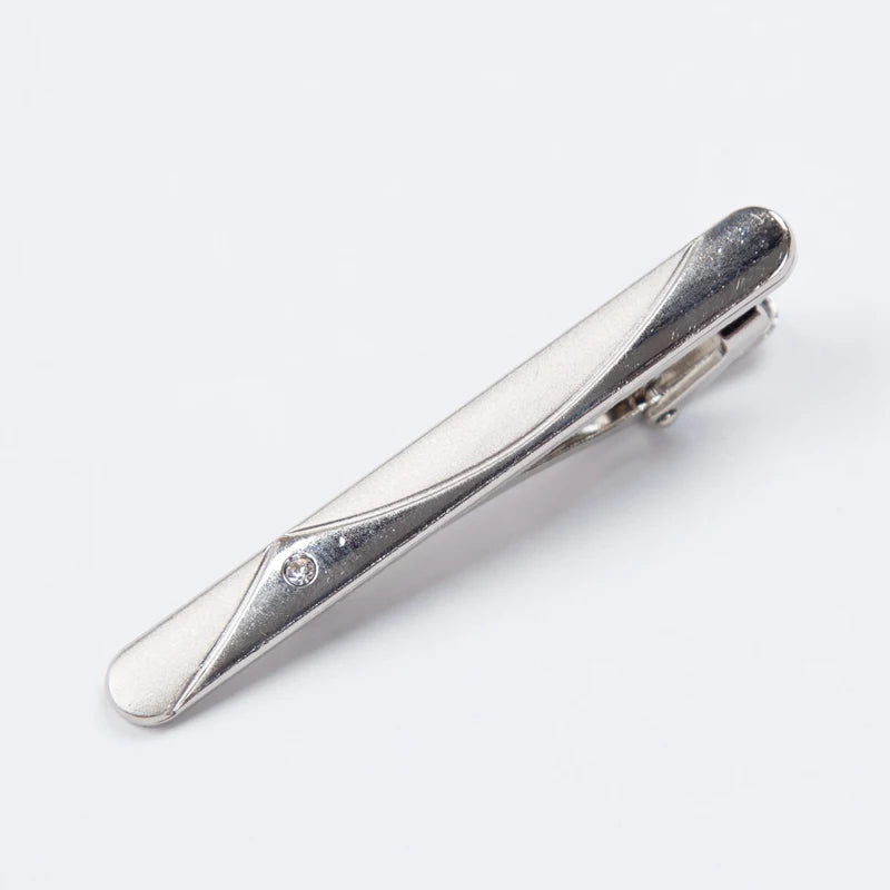 Patterned Silver Tone Tie Clip | Classic Gents