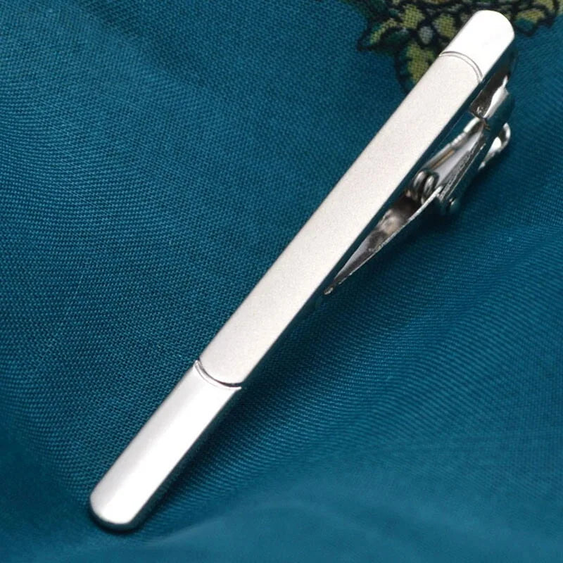 Polished Silver Tone Tie Clip | Classic Gents