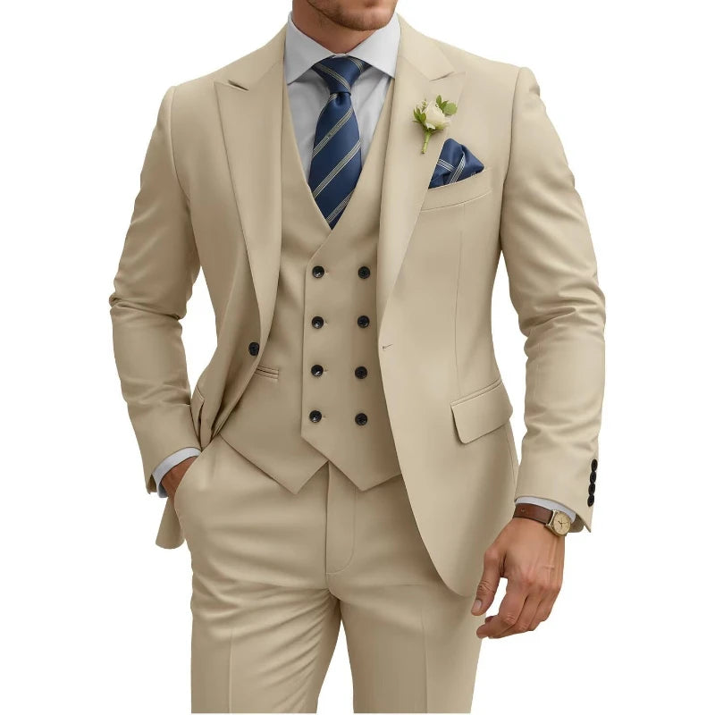 Men’s Slim-Fit Three-Piece Formal Suit | Classic Gents