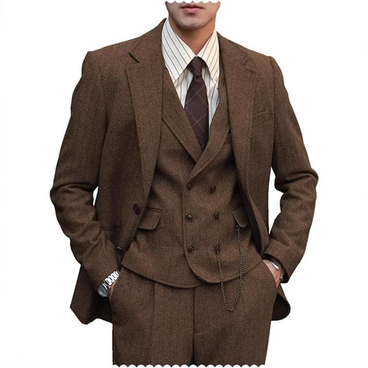 Men’s Tweed Three-Piece Suit | Classic Gents