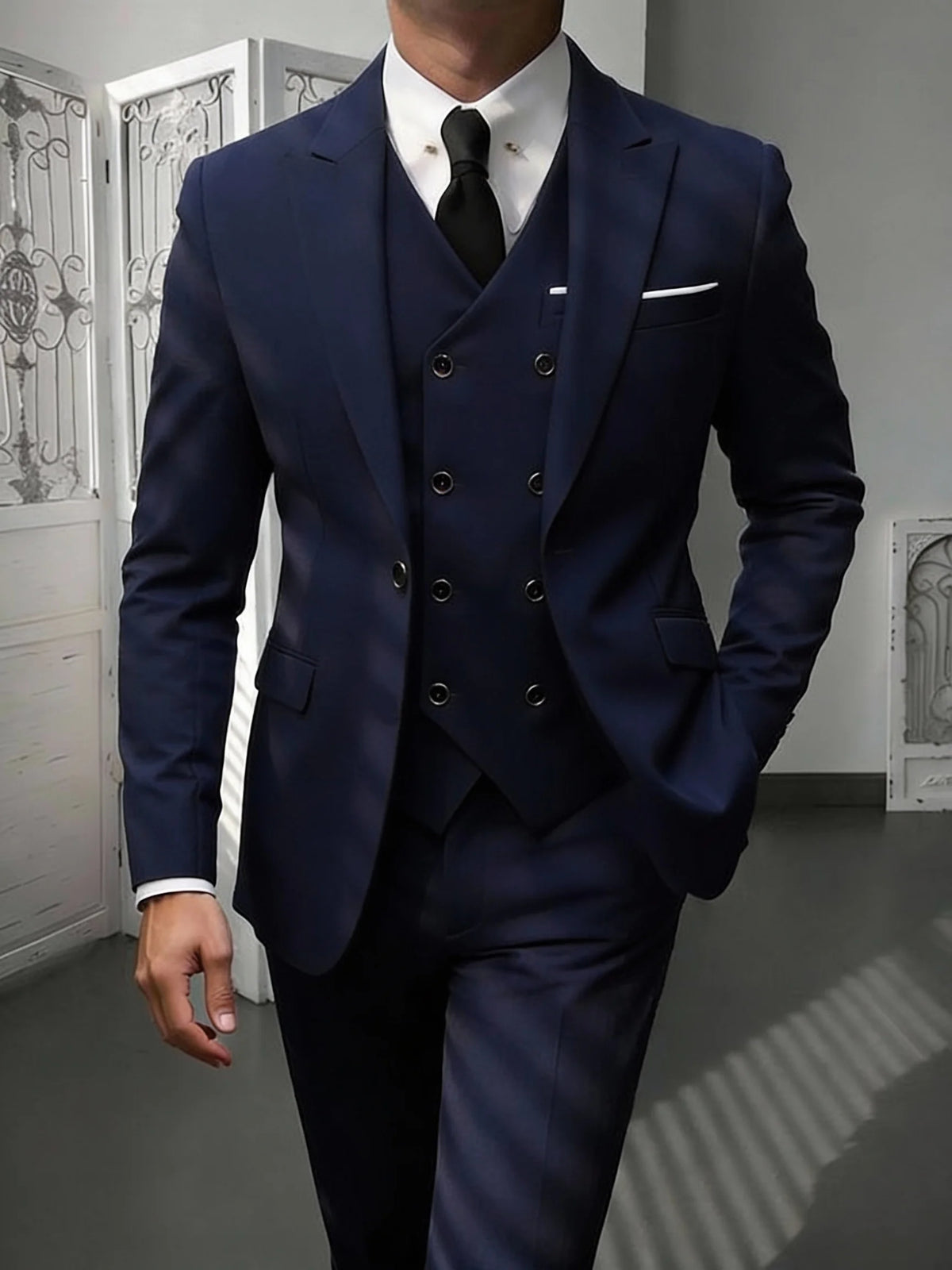 Slim-Fit Notched-Lapel Three-Piece Suit — product image 12