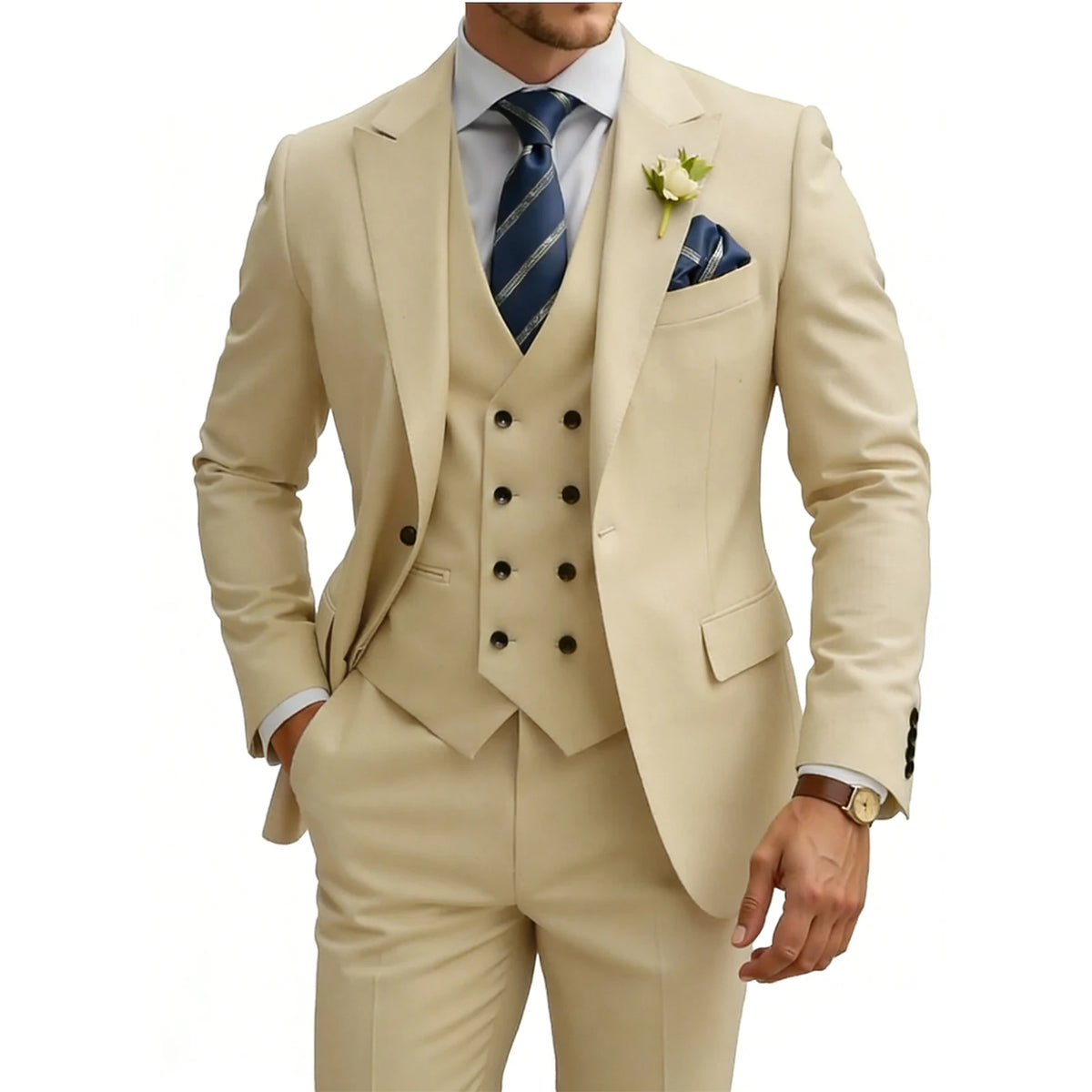 Men’s Slim-Fit Three-Piece Formal Suit | Classic Gents
