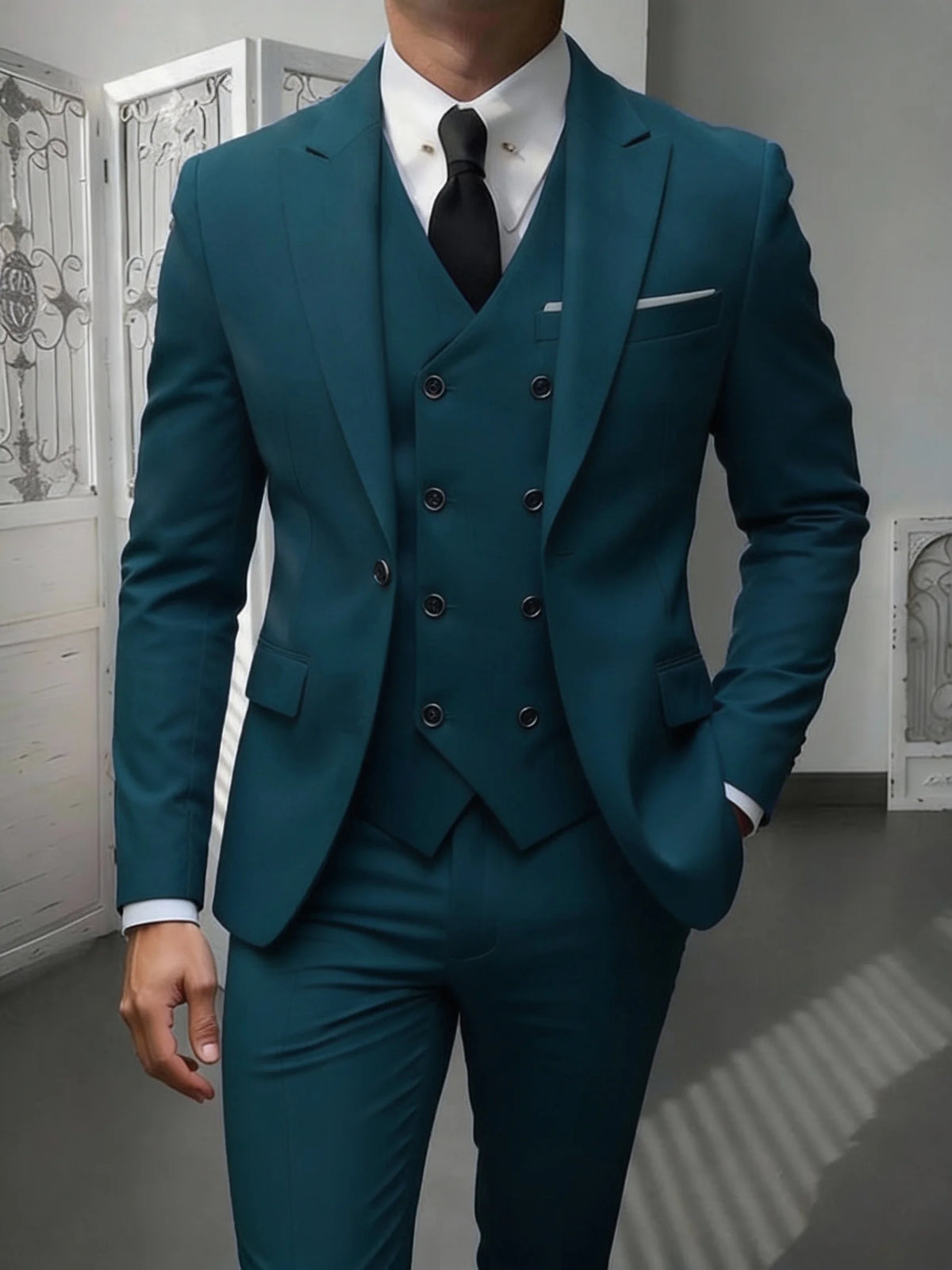 Slim-Fit Notched-Lapel Three-Piece Suit — product image 10