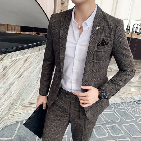 Men’s Tailored Two-Piece Business Suit | Classic Gents